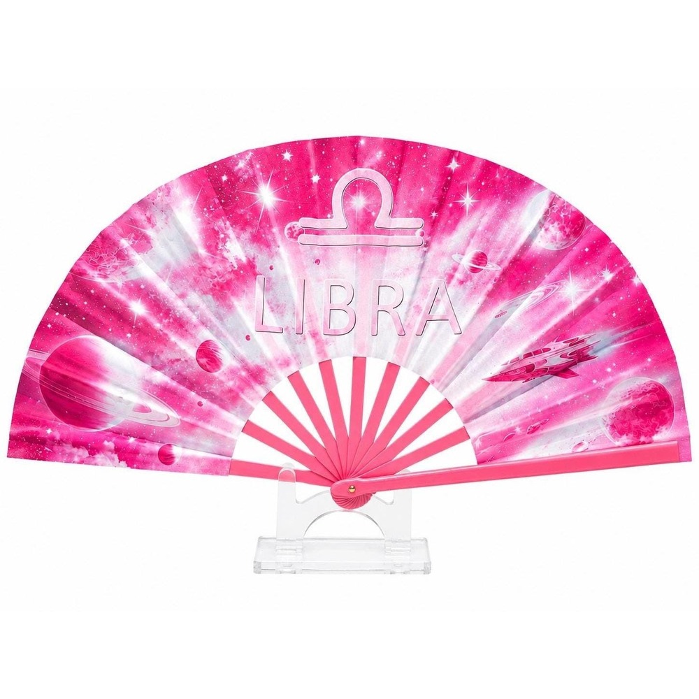 Libra Zodiac Clack Hand Fan | Astrology Folding Fan | Birthday Gift Accessory